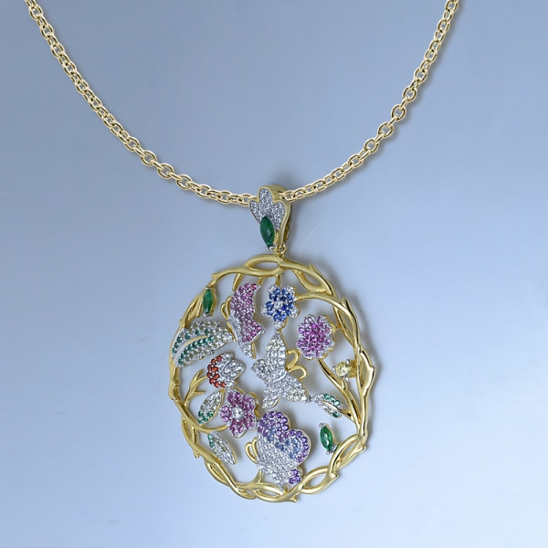 Garden style hollow Royal gold pendant designs 