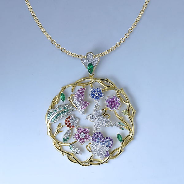 Garden style hollow Royal gold pendant designs 