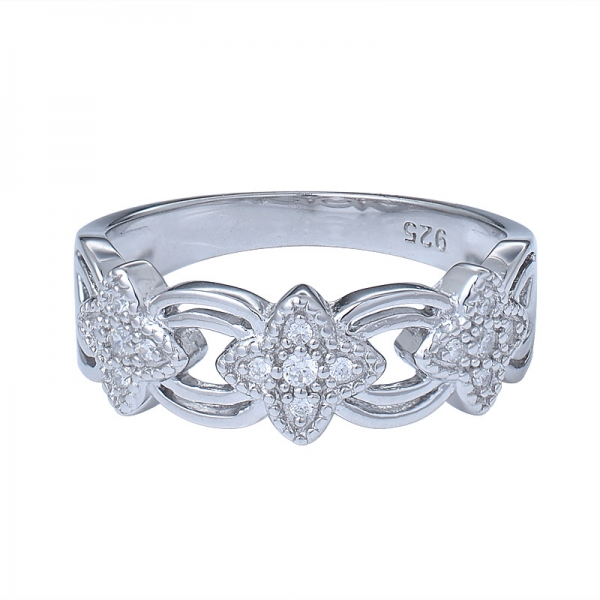 Sterling Silver Rings AAA CZ Stone Dancing Diamond Ring for Women 