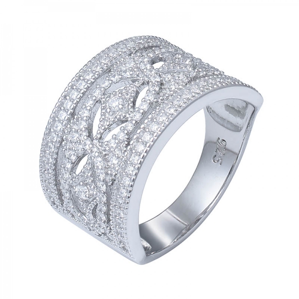 New Design Simulation Diamond Ring 925 Silver Elliptical Perfect Cutting CZ Engagement Rings 