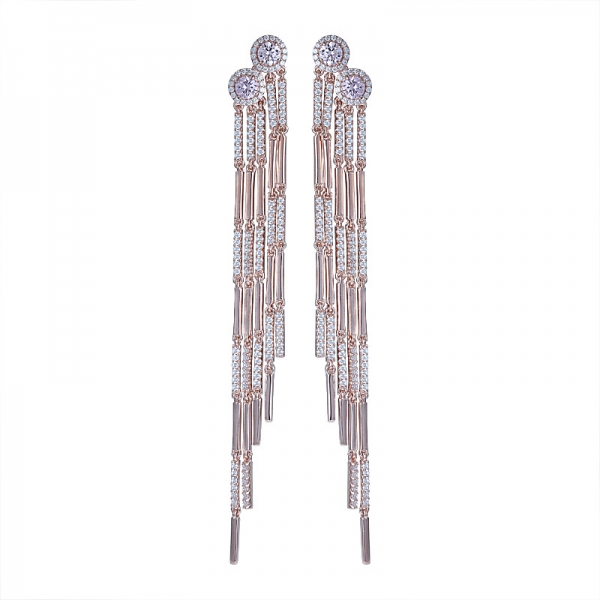 Top Fashion Custom Design CZ Crystal Silver Earrings For Women 