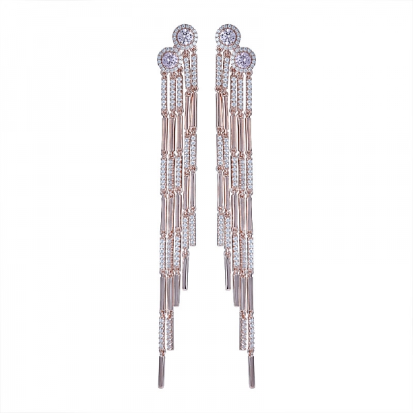 Top Fashion Custom Design CZ Crystal Silver Earrings For Women 