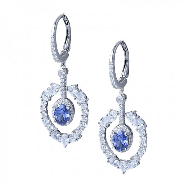 hoop earrings white gold finish genuine created tanzanite jewelry custom earrings 