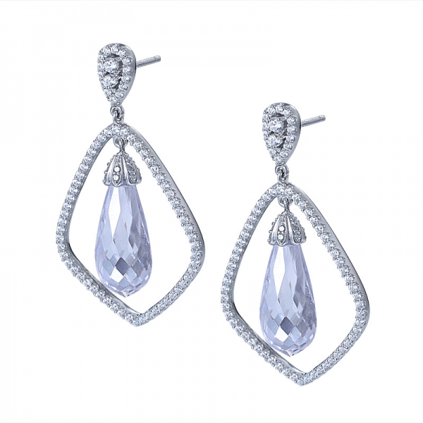 high quality fashion crystals from Swarovski briolette-cut crystal fancy drop earrings 