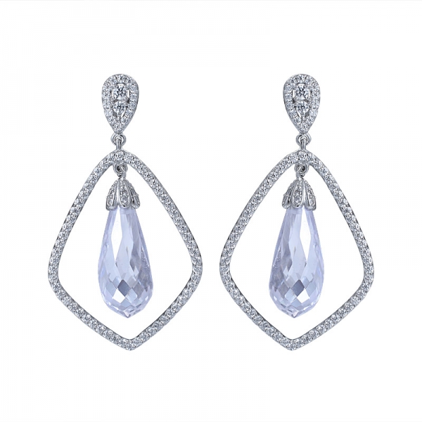 high quality fashion crystals from Swarovski briolette-cut crystal fancy drop earrings 
