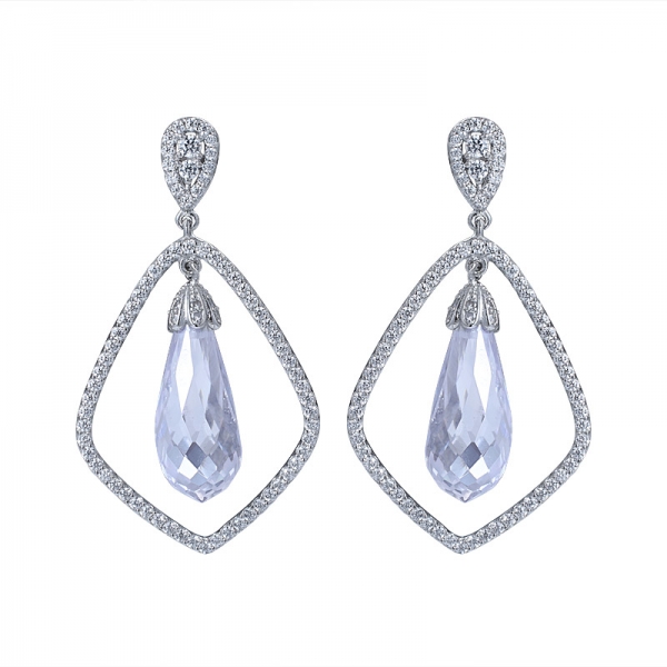 high quality fashion crystals from Swarovski briolette-cut crystal fancy drop earrings 