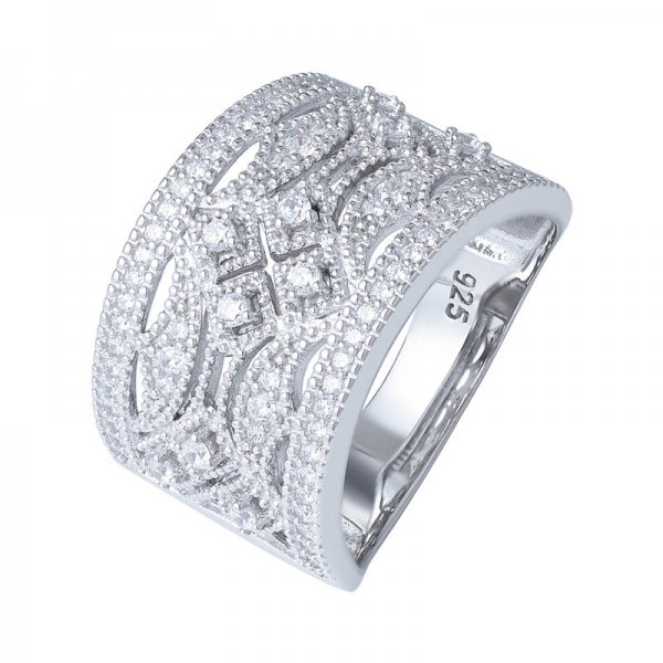 Art Deco Diamond Wedding Ring, Stackable Eternity Ring 