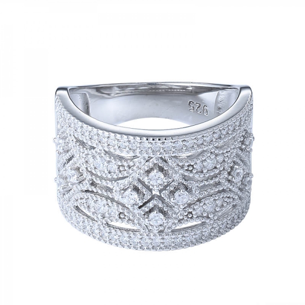 Art Deco Diamond Wedding Ring, Stackable Eternity Ring 