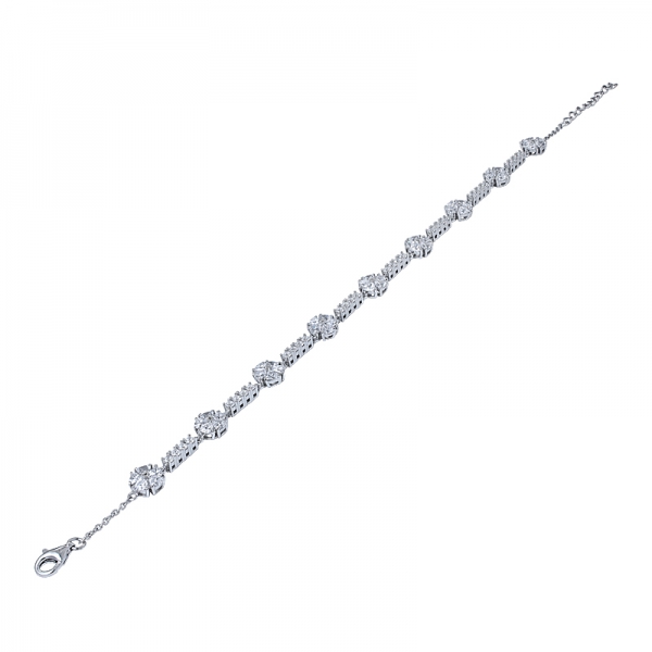 Adjustable AAA cubic zirconia 925 silver diamond tennis bolo bracelet women 