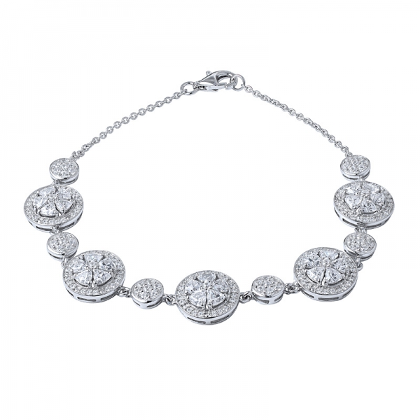 Luxury European AAA Cubic Zirconia Bracelet 18k White Gold Plated Diamond Crystal Triangle diamond  Tennis Bracelet 