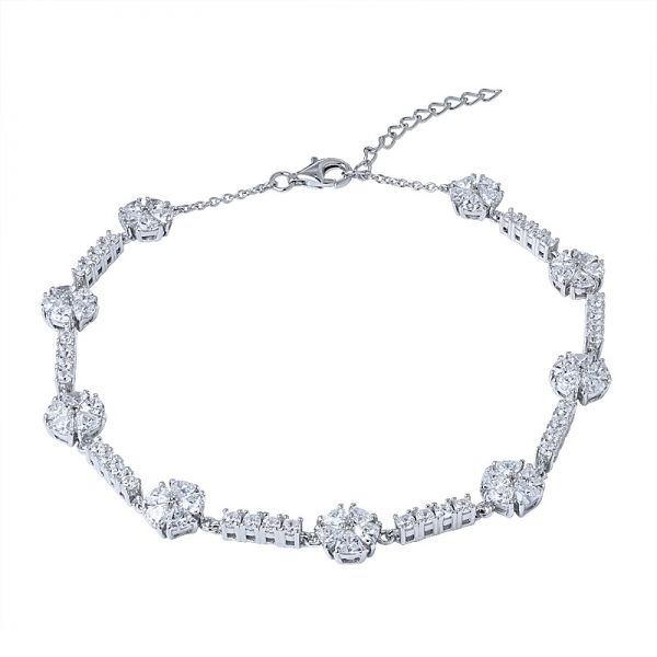 Adjustable AAA cubic zirconia 925 silver diamond tennis bolo bracelet women 
