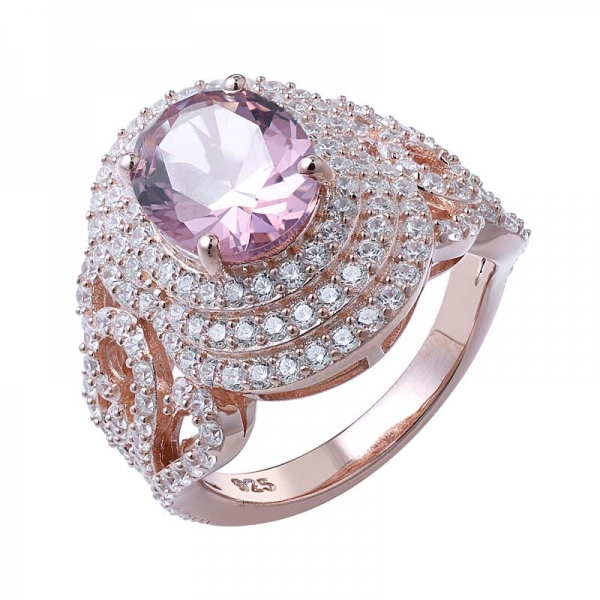 Morganite Engagement Band Bridal Vintage Stacking Rings For Women 