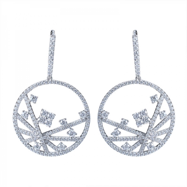 925 Sterling Silver Lovely Girl CZ White Crystal Wedding Earrings AAA Cubic Zirconia Flower Stud Earrings 