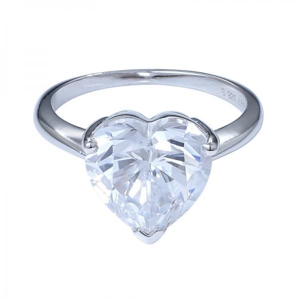 Classic sterling silver heart shape ring anniversary women rings 