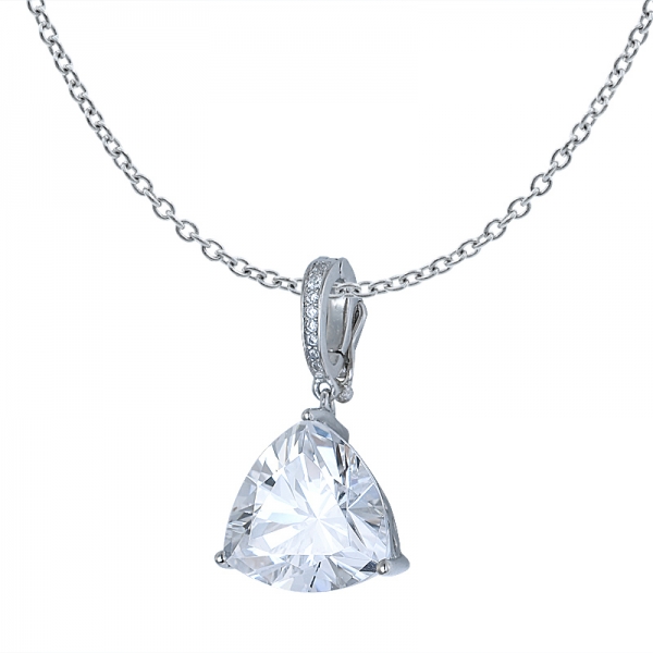 triangle necklace jewelry white cubic statement silver pendant jewellery 