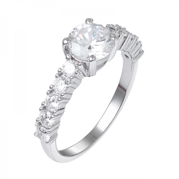 1Ct Round-Cut Genuine Moissanite Miligrain Solitaire Wedding Bridal Ring 