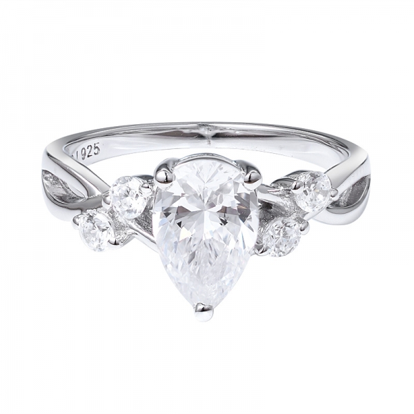 Pear cut Cubic Zirconia Engagement Rings Infinity Love Wedding Rings 