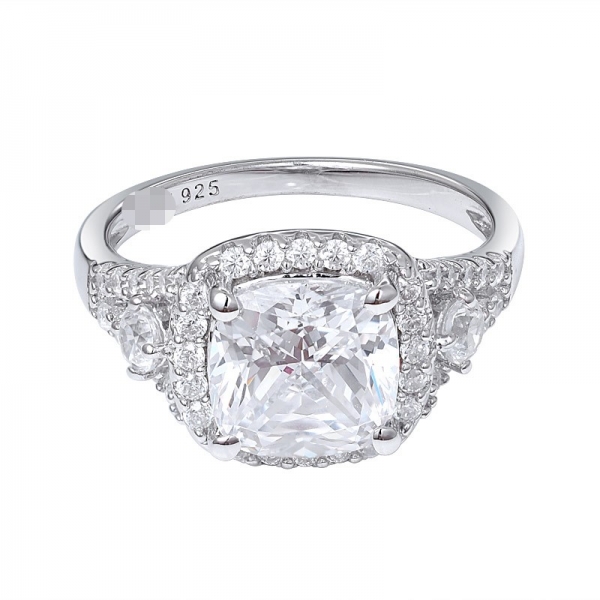 2.0ct Cushion Cut Moissanite Diamond Bart deco engagement rings 