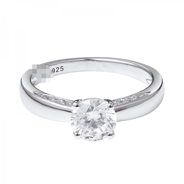 wholesale 0.8ct round moissanite diamond band ring 