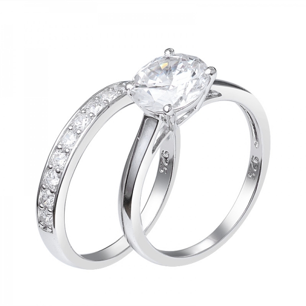 Unique Band Ring 2.0ct Round Cut Moissanie Diamond Classic Wedding Ring Set 