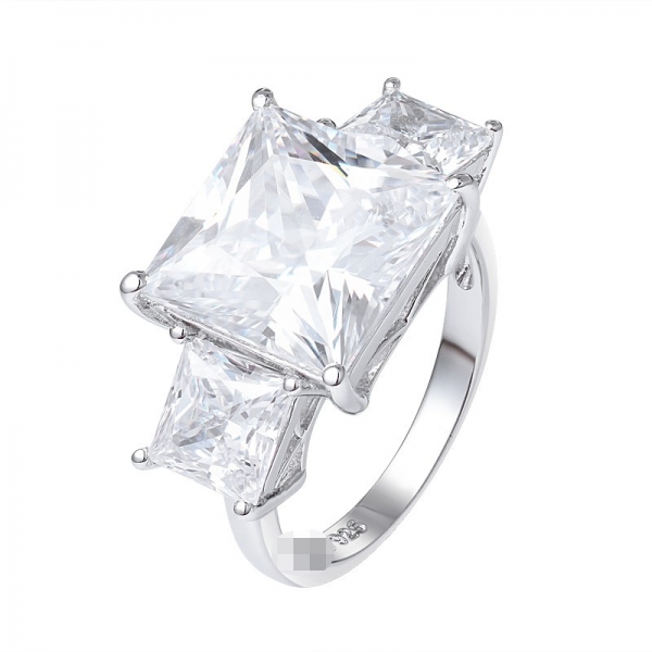 women's ring square AAAAA zircon romantic ring for women 3 stone rings 