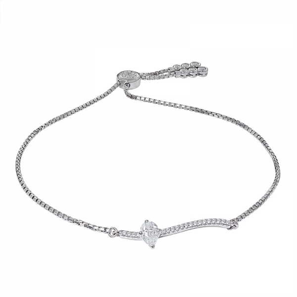 Pear Cut Pave Setting Cubic Zirconia Bracelet CZ Stone Adjustable bracelets 