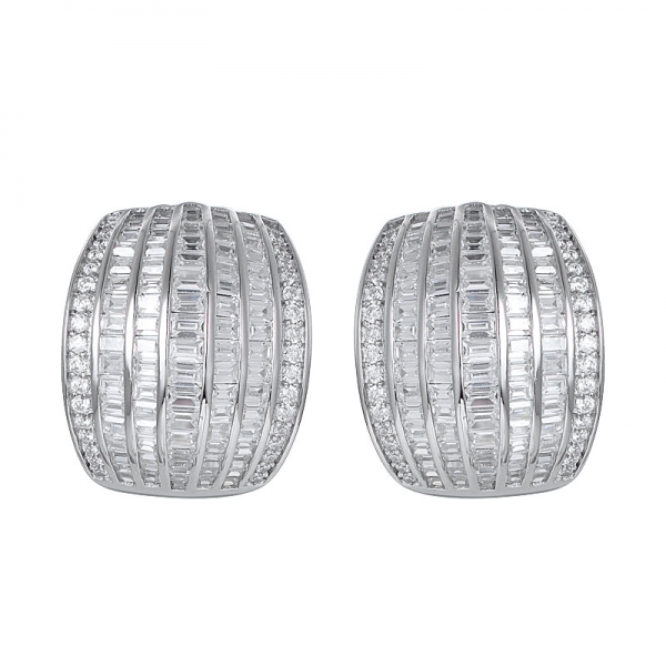 925 Sterling Silver Intertwined Wide Crossover Set Jewelry Earring Design 