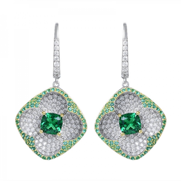 semi joias earrings custom-made cushion emerald flower jewelry set 