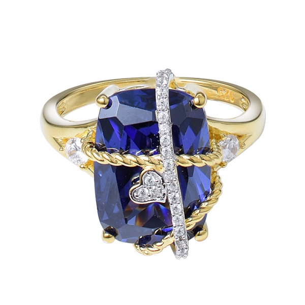 Modern Pave Set Diamond Engagement Ring w/a 8 Carat Cushion Cut Blue Tanzanite high Quality 