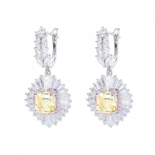 Asscher Canary Earrings