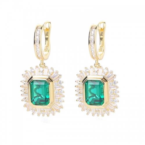 925 Emerald Cut Earrings