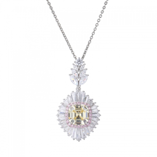 Asscher Canary Pendant