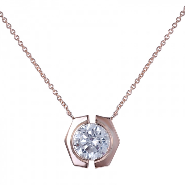 3.5ct round CZ Diamond 18K rose Gold Plated necklace set jewelry 