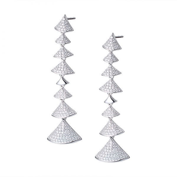 Statement Hand Woven Fan Shape Delicate Geometric Semicircle Drop Earring 