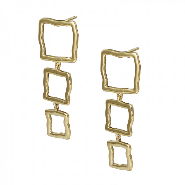 irregularity gold Over Sterling Silver stud Earrings 