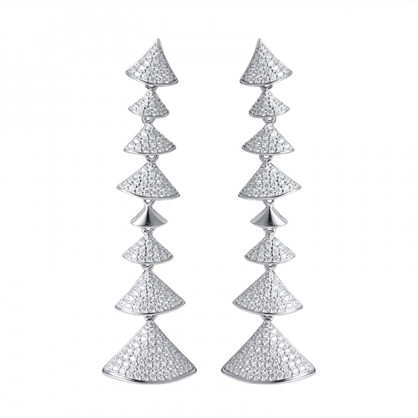 Statement Hand Woven Fan Shape Delicate Geometric Semicircle Drop Earring 