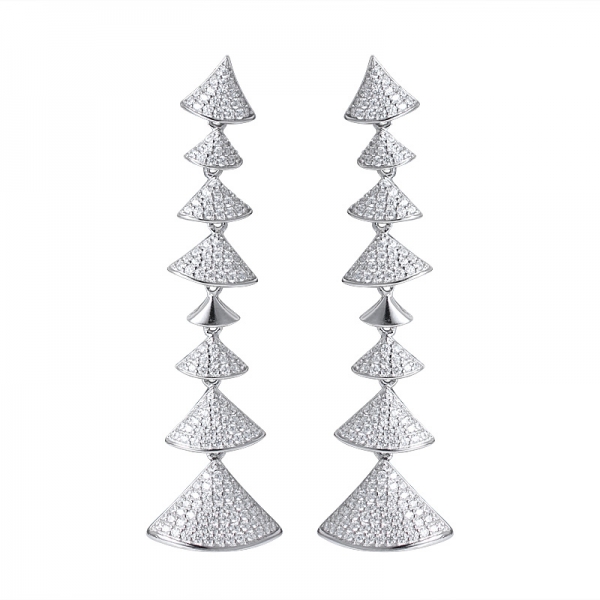 Statement Hand Woven Fan Shape Delicate Geometric Semicircle Drop Earring 