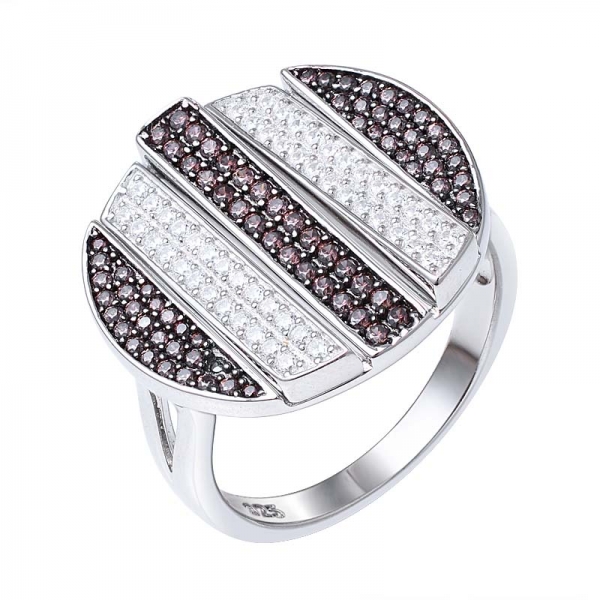 Micro Mocha Cubic Zirconia CZ Wave Fashion Party Women's Ring 