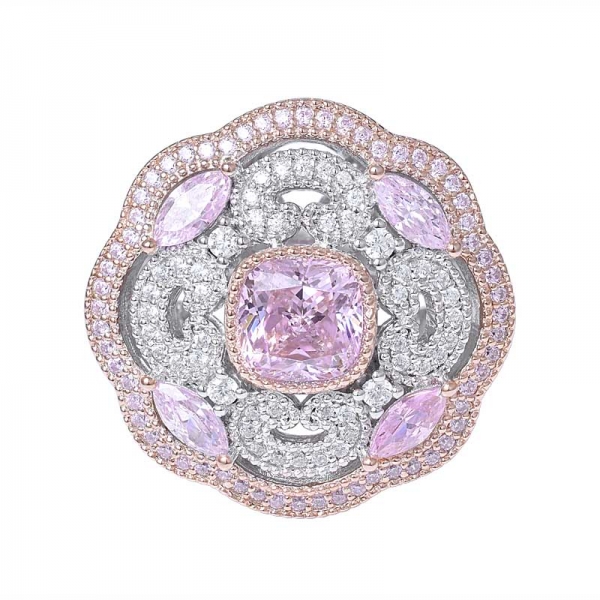 Fashion Design 1ct Cushion Cut light Pink Diamond Engagement Ring 