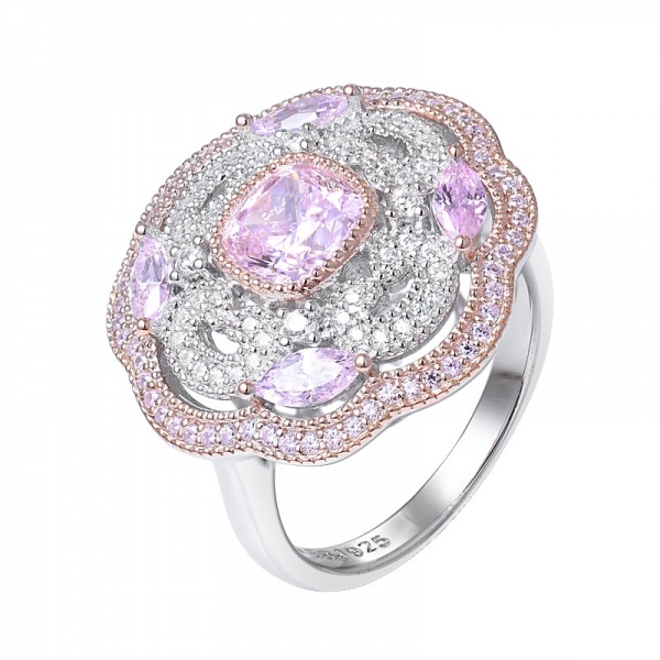 Fashion Design 1ct Cushion Cut light Pink Diamond Engagement Ring 