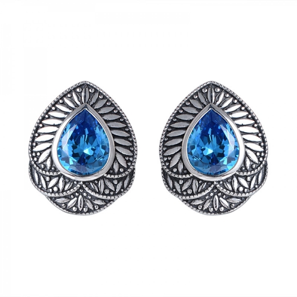 Neon apatite Black Artisan over sterling silver hoop earrings 