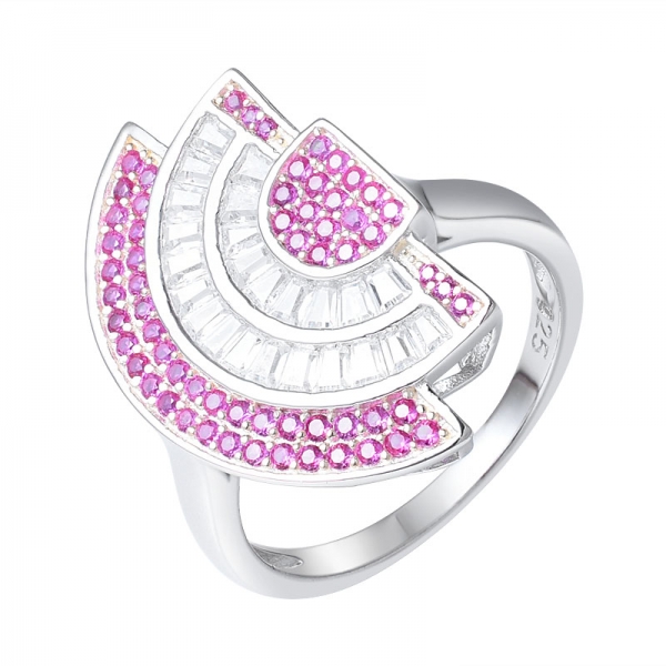 sterling silver ruby corundum rhodium over cluster ring 