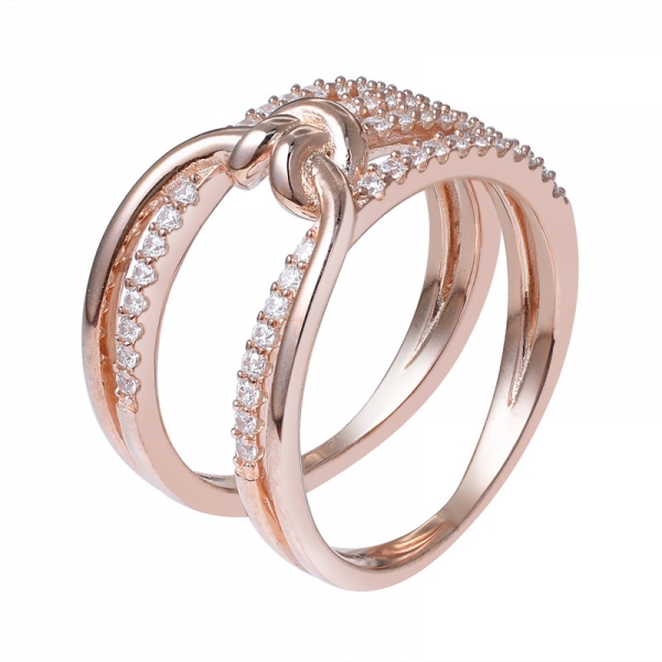 Wholesale sterling silver Rose gold Plated engagement ring fow women 
