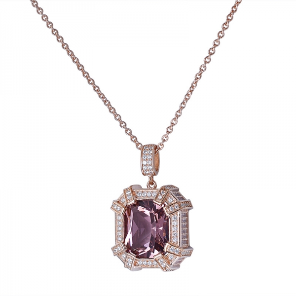 bridal wedding gemstone silver purple amethyst pendant necklace jewelry set 