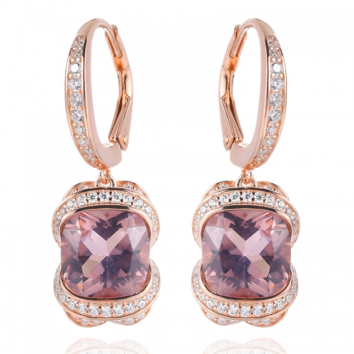 925 Silver Morganite Earring