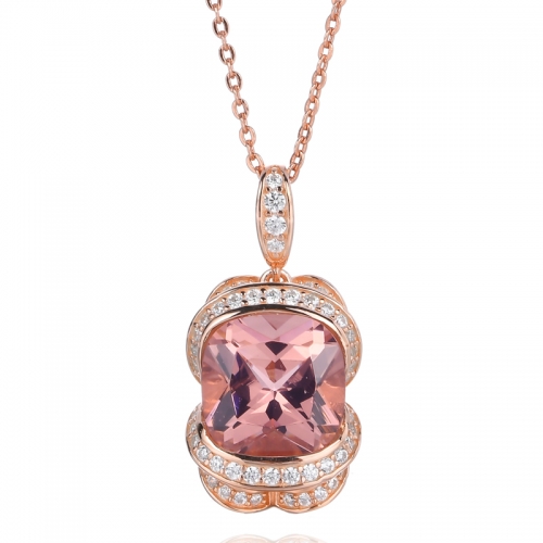 925 Silver Morganite Pendant