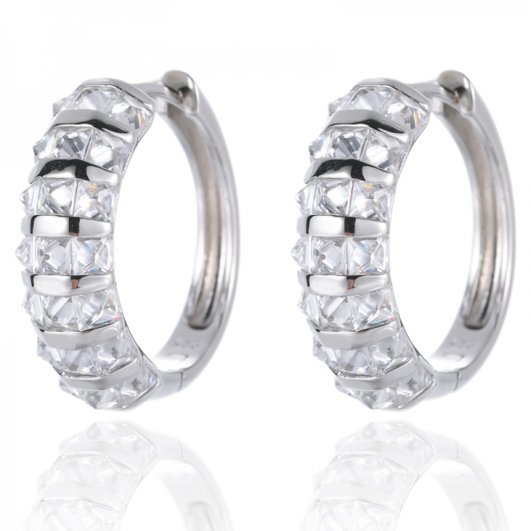 925 Sterling Silver Hoop Rainbow Earrings for Women 