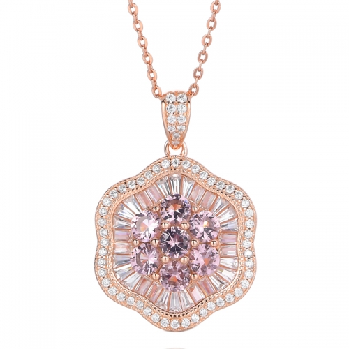 925 Silver Morganite Pendant