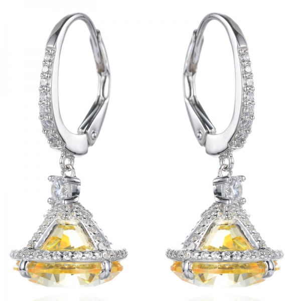 925 Lantern Sahpe Rhodium Plating Over Sterling Silver Earrings 