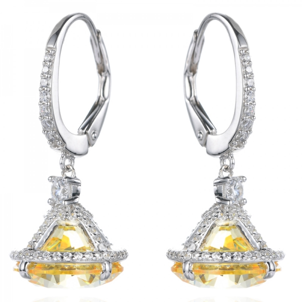 925 Lantern Sahpe Rhodium Plating Over Sterling Silver Earrings 